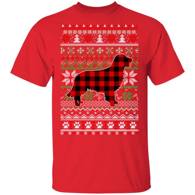 Golden Retriever Red Plaid Ugly Christmas Sweater Gifts-T-Shirt & Sweatshirt-Classic T-Shirt-Red