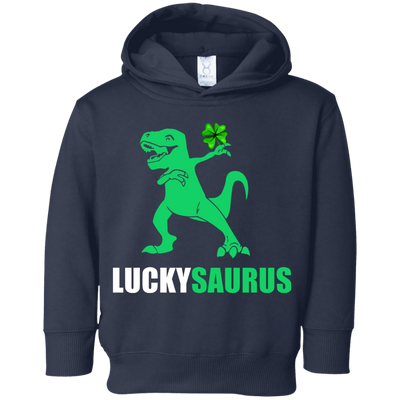 Irish Dinosaur Leprechaun St Patricks Day Luckysaurus Youth-Youth Shirt-Toddler Fleece Hoodie-Navy