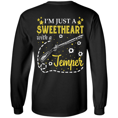 I'm Just A Sweetheart With A Temper-T-Shirt & Tank Top-Long Sleeve T-Shirt-Black