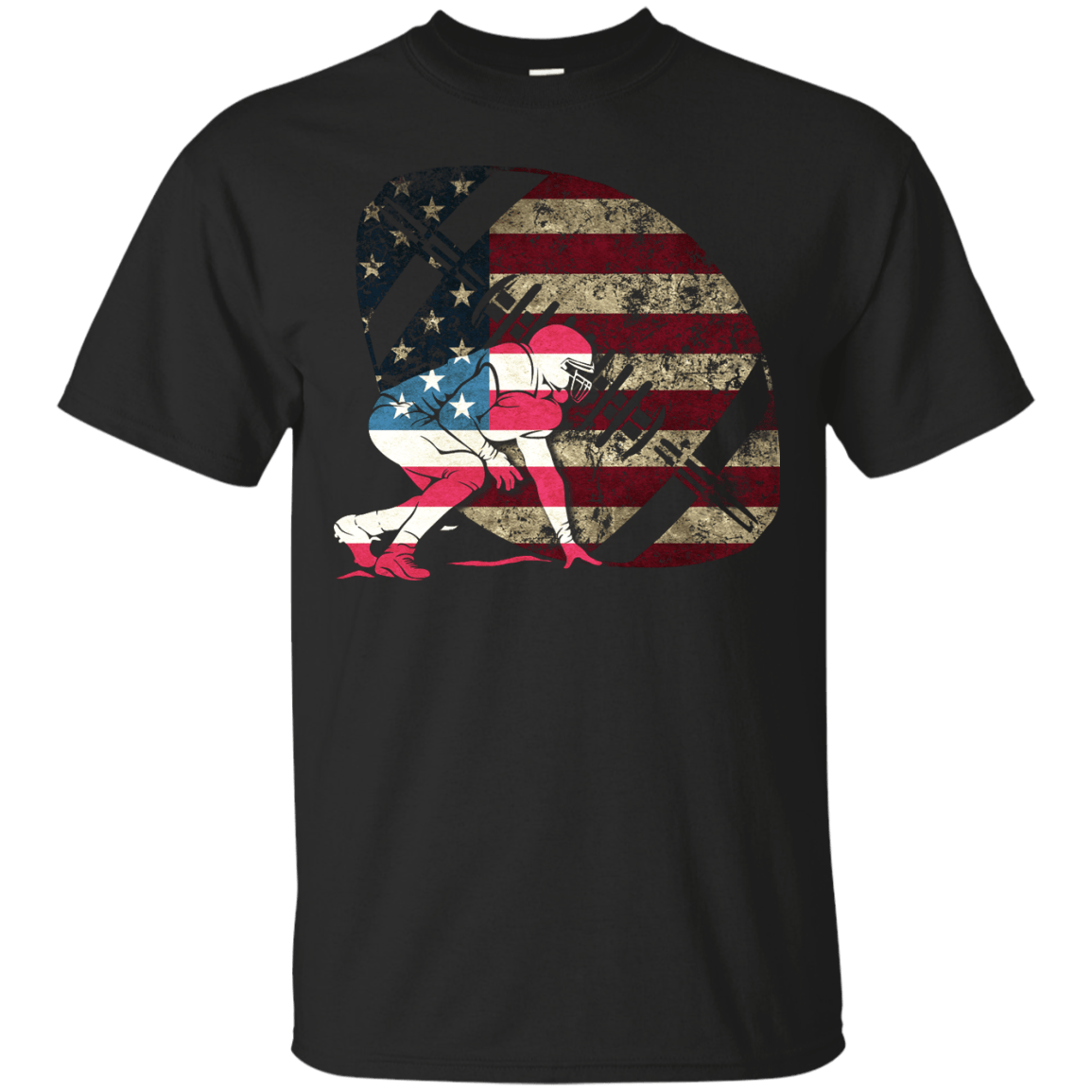 Tackle Football America Flag-T-Shirt & Hoodie-Classic T-Shirt-Black