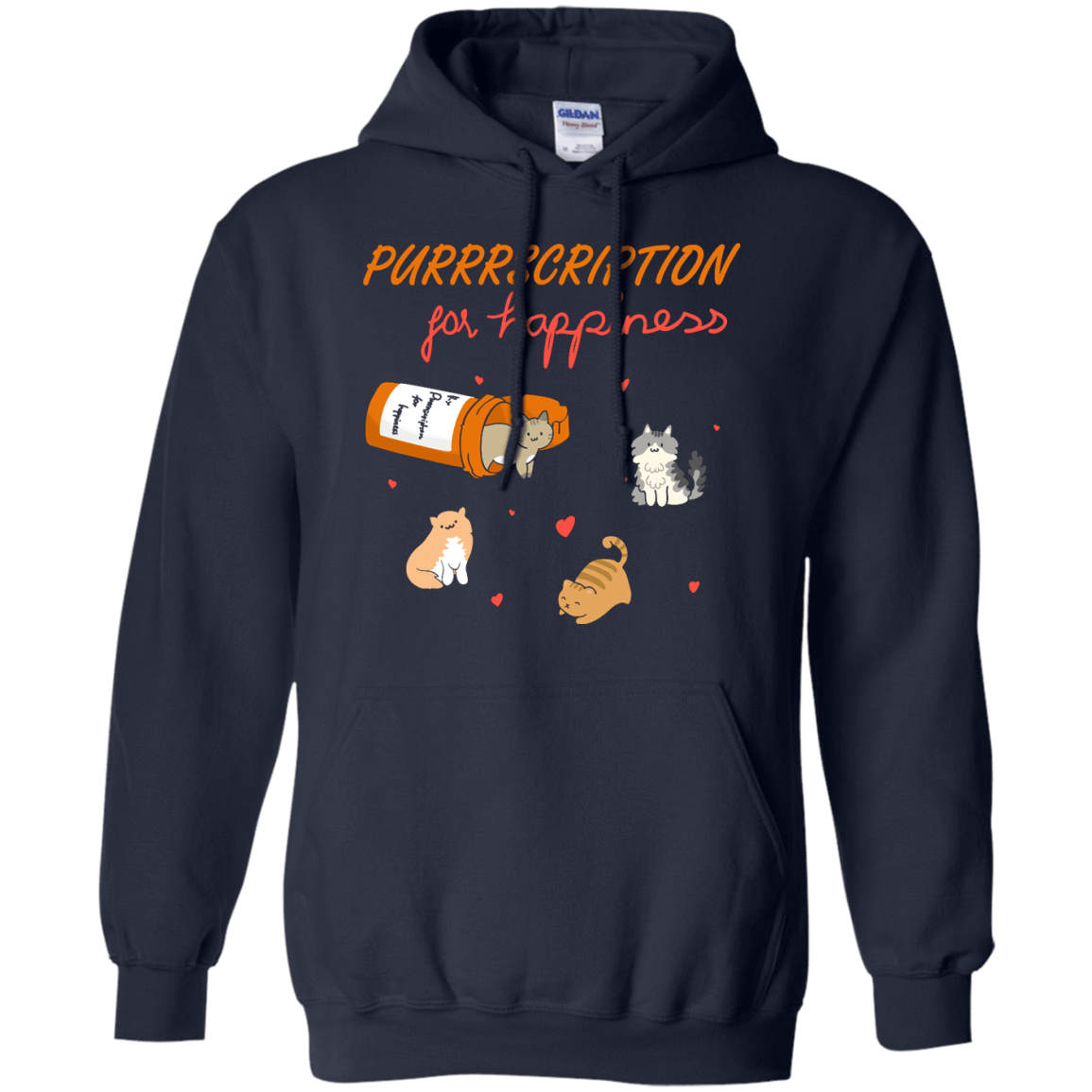 Purrrscription For Happiness-T-Shirt & Hoodie-Pullover Hoodie-Navy