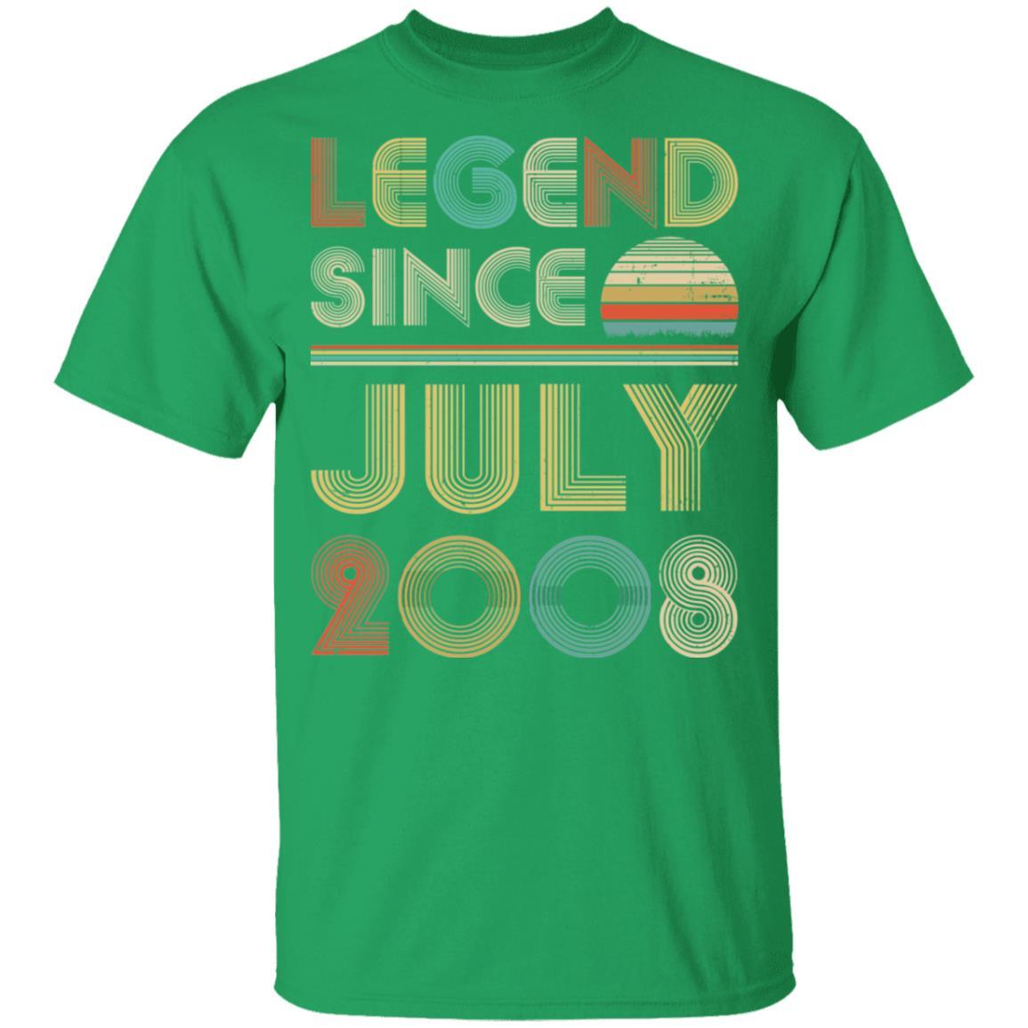 Legend Since July 2008 Vintage 13th Birthday Gifts Youth-Youth Shirt-Youth T-Shirt-Irish Green