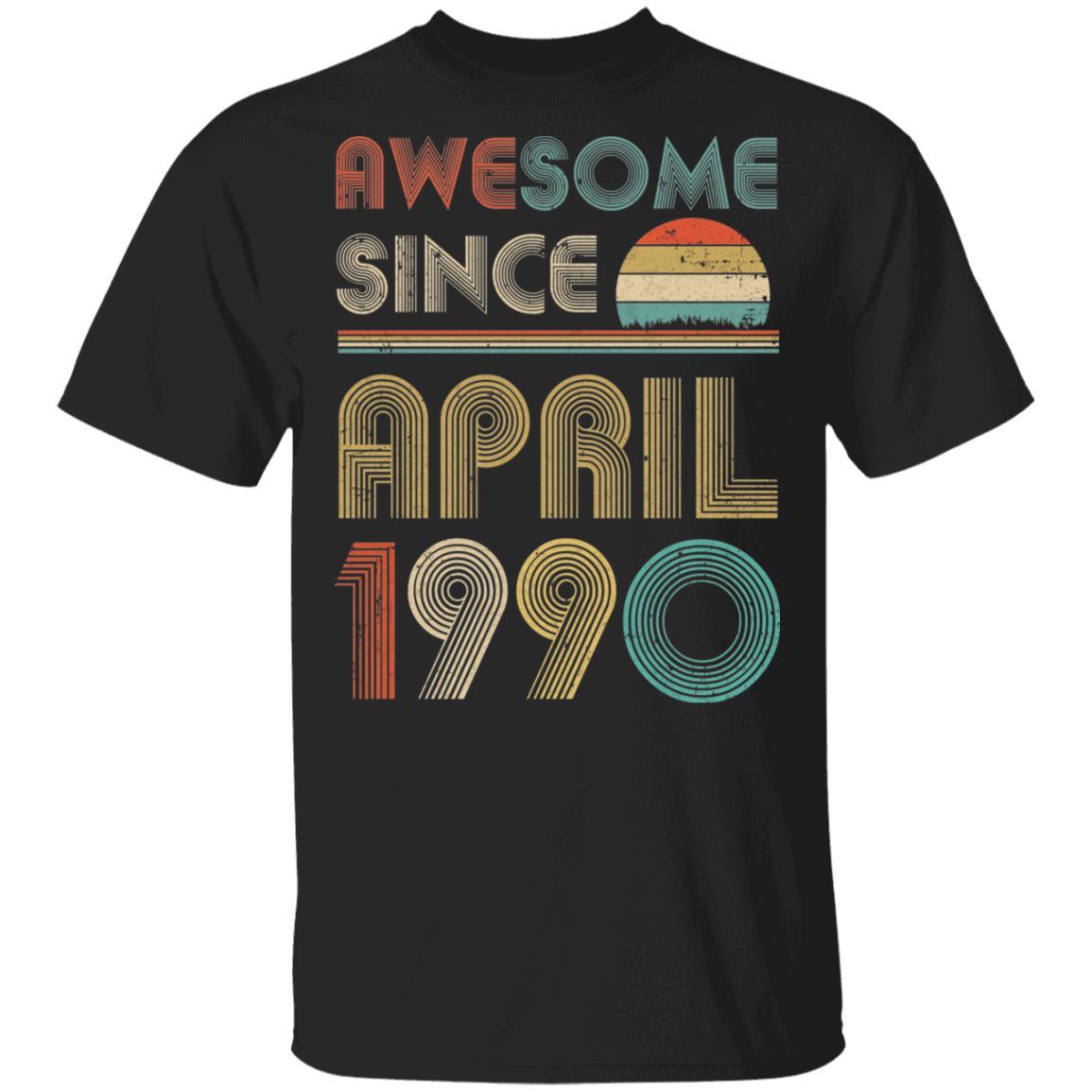 Awesome Since April 1990 Vintage 32th Birthday Gifts