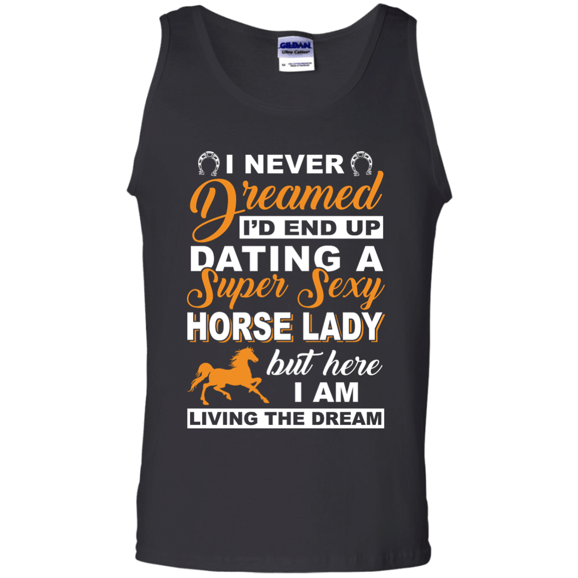I'd End Up Dating A Super Sexy Horse Lady-T-Shirt & Hoodie-Unisex Tank-Black