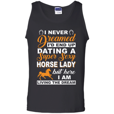 I'd End Up Dating A Super Sexy Horse Lady-T-Shirt & Hoodie-Unisex Tank-Black