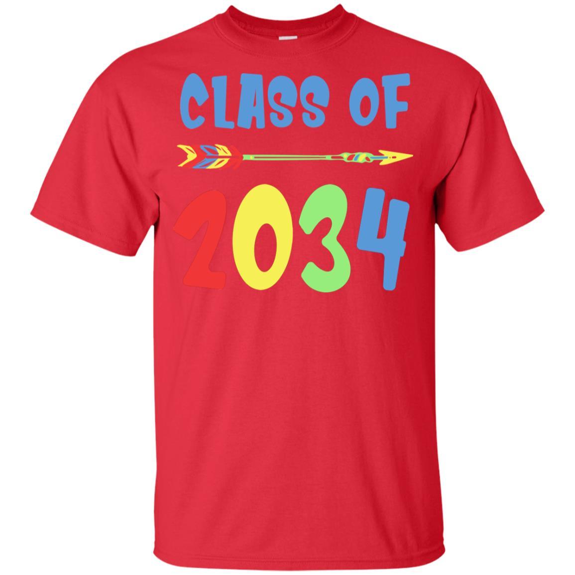 Class Of 2034 Grow With Me Pre-K First Day Of School Youth-Youth Shirt-Youth T-Shirt-Red