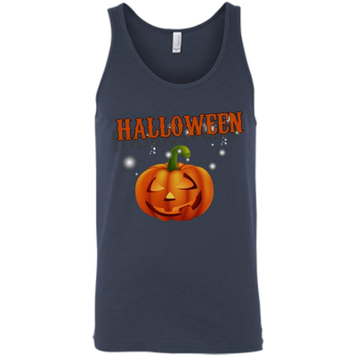 Glowing Pumpkin Cool Halloween-T-Shirt & Hoodie-Unisex Tank-Navy