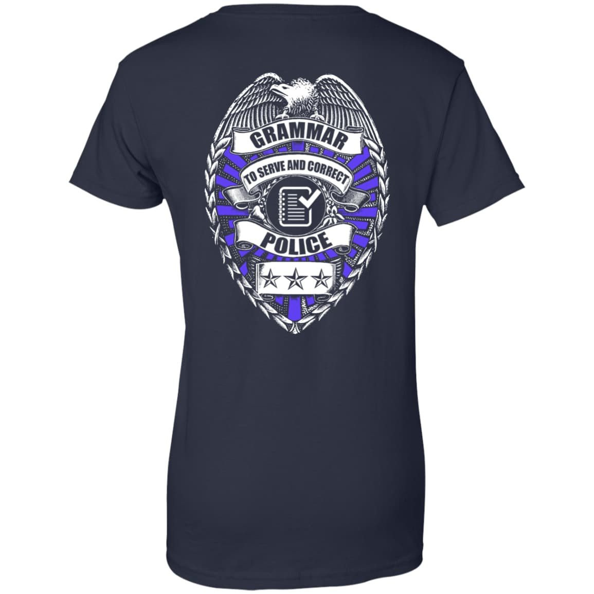 Grammar To Serve And Correct Police-T-Shirt & Hoodie-Women's T-Shirt-Navy