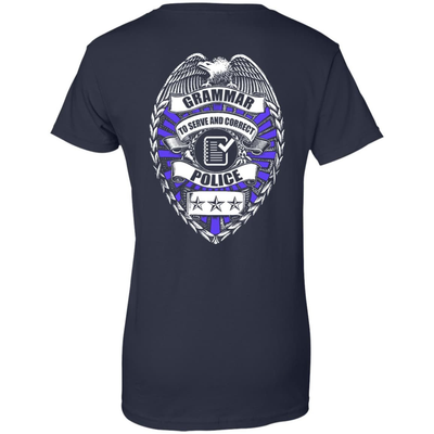 Grammar To Serve And Correct Police-T-Shirt & Hoodie-Women's T-Shirt-Navy