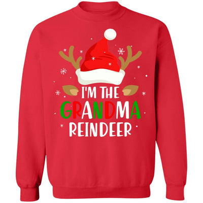 I'm The Grandma Reindeer Matching Family Christmas-T-Shirt & Sweatshirt-Crewneck Sweatshirt-Red