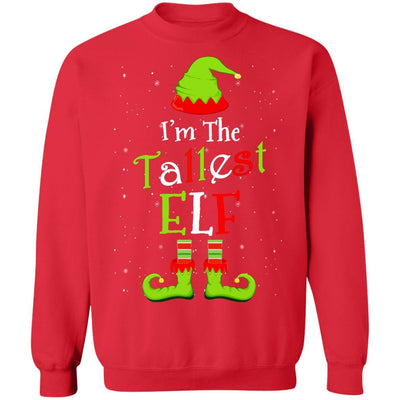 I'm The Tallest Elf Family Matching Funny Christmas Group Gift-T-Shirt & Sweatshirt-Crewneck Sweatshirt-Red
