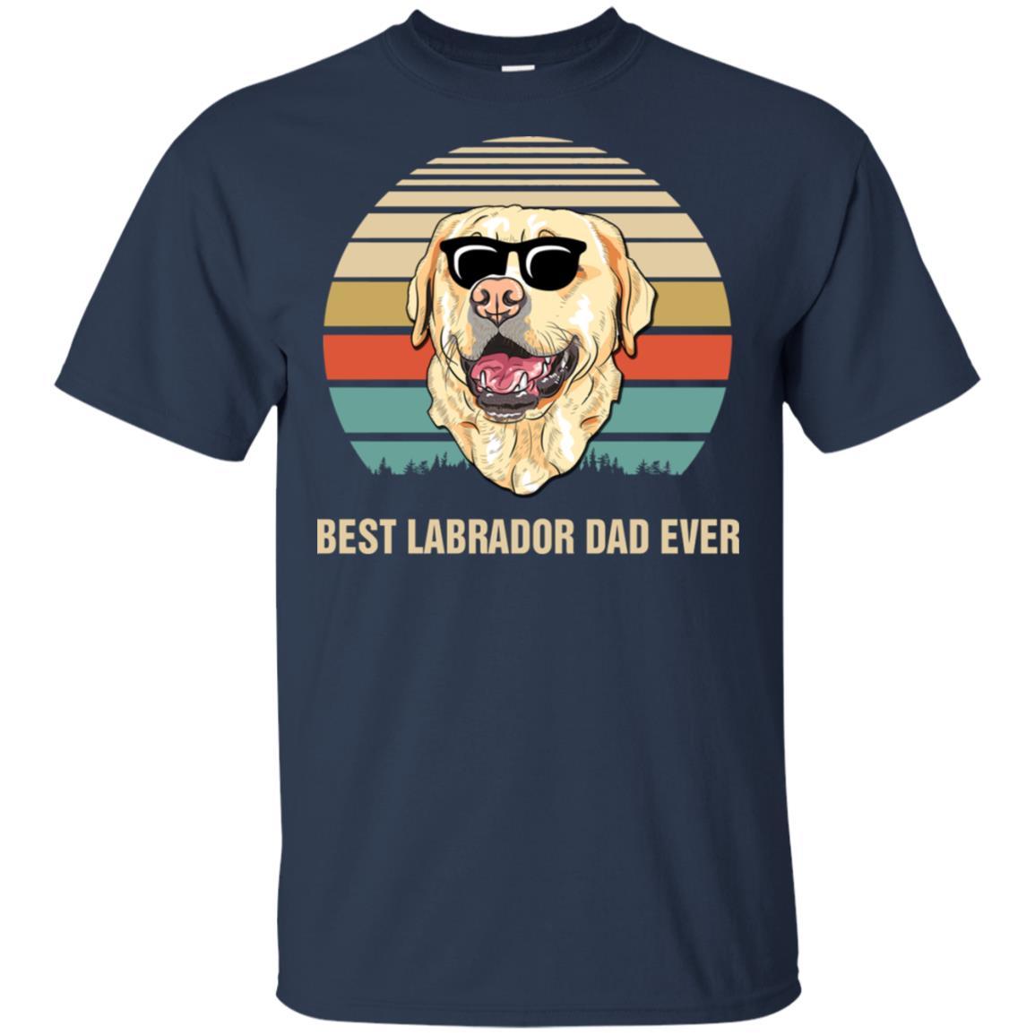 Vintage Labrador Dad Gifts Best Labrador Dad Ever-T-Shirt & Hoodie-Classic T-Shirt-Navy