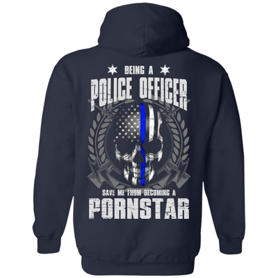 BEING A POLICE OFFICER-T-Shirt & Hoodie-Pullover Hoodie-Navy