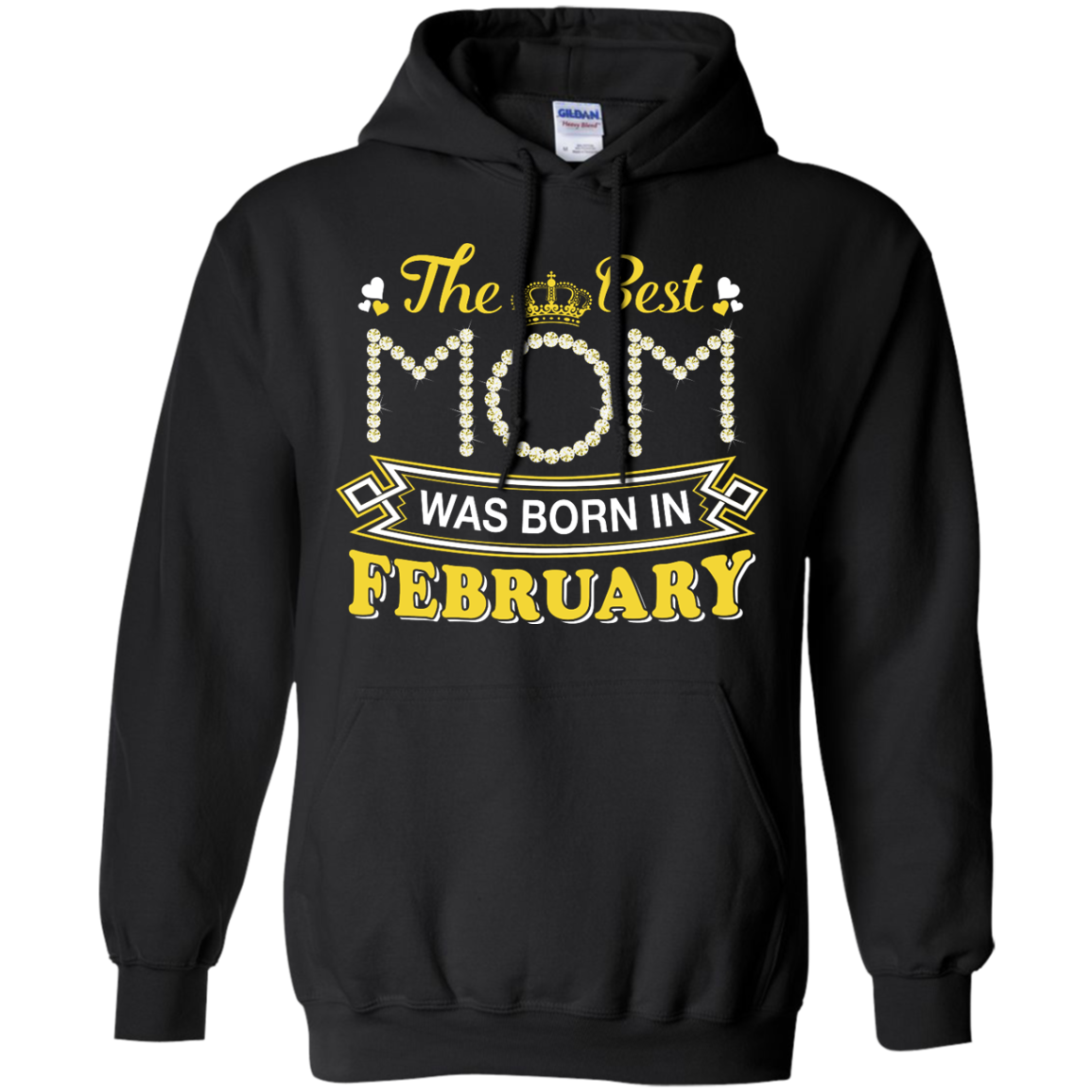 The Best Mom Was Born In February-T-Shirt & Hoodie-Pullover Hoodie-Black