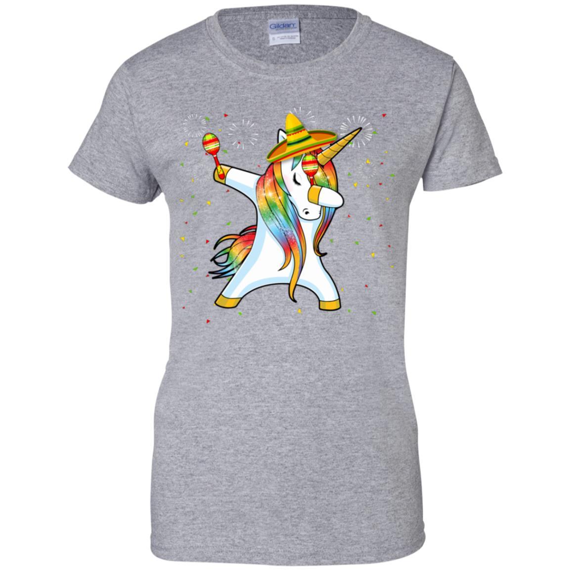 Unicorn Dabbing Cinco De Mayo Kids Gifts-T-Shirt & Tank Top-Women's T-Shirt-Sport Grey