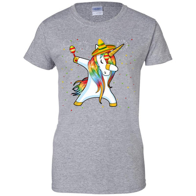 Unicorn Dabbing Cinco De Mayo Kids Gifts-T-Shirt & Tank Top-Women's T-Shirt-Sport Grey