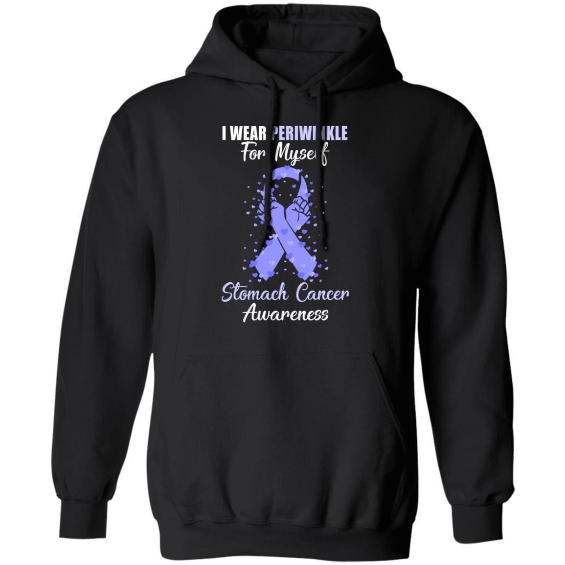 I Wear Periwinkle For Myself Support Stomach Cancer Awareness-T-Shirt & Hoodie-Pullover Hoodie-Black