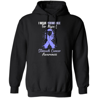 I Wear Periwinkle For Myself Support Stomach Cancer Awareness-T-Shirt & Hoodie-Pullover Hoodie-Black