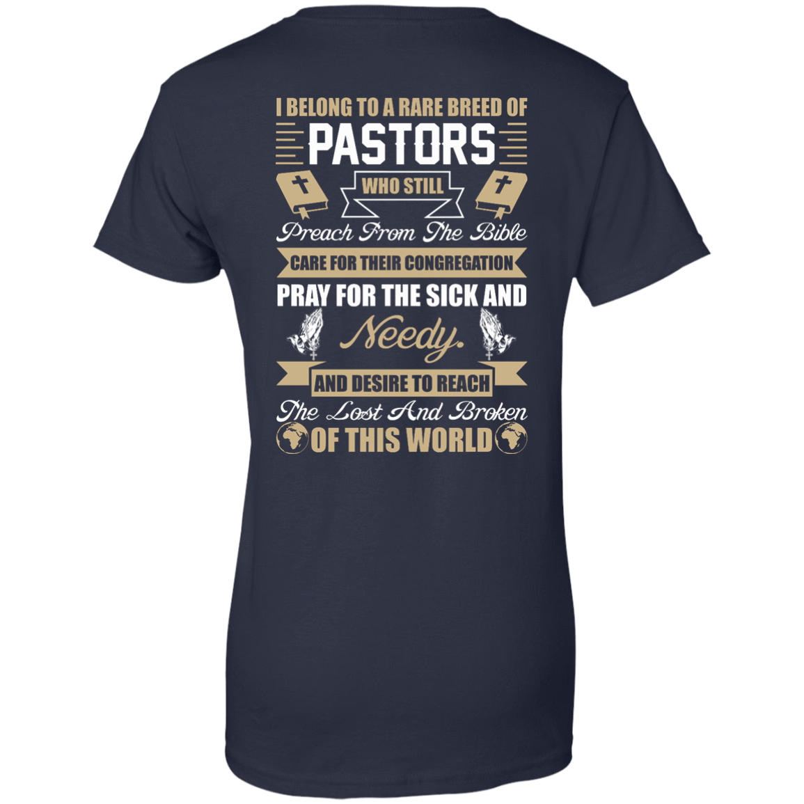 I Belong To A Rare Breed Of Pastors-T-Shirt & Hoodie-Women's T-Shirt-Navy