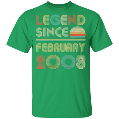 Legend Since February 2008 Vintage 13th Birthday Gifts Youth-Youth Shirt-Youth T-Shirt-Irish Green