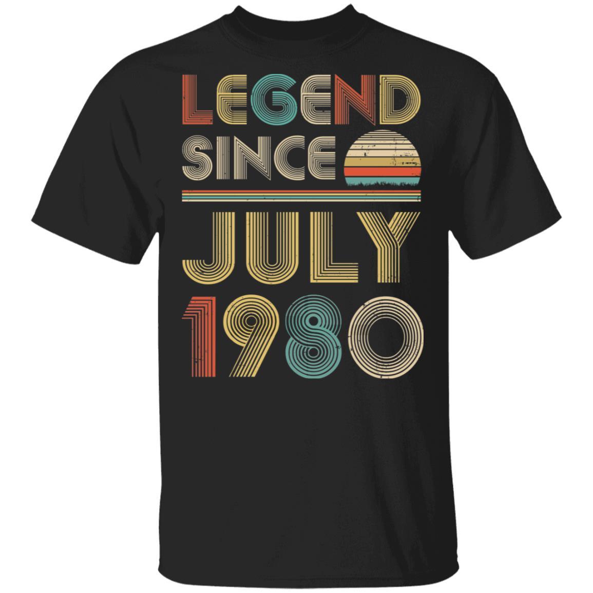 Legend Since July 1980 Vintage 41th Birthday Gifts-T-Shirt & Hoodie-Classic T-Shirt-Black