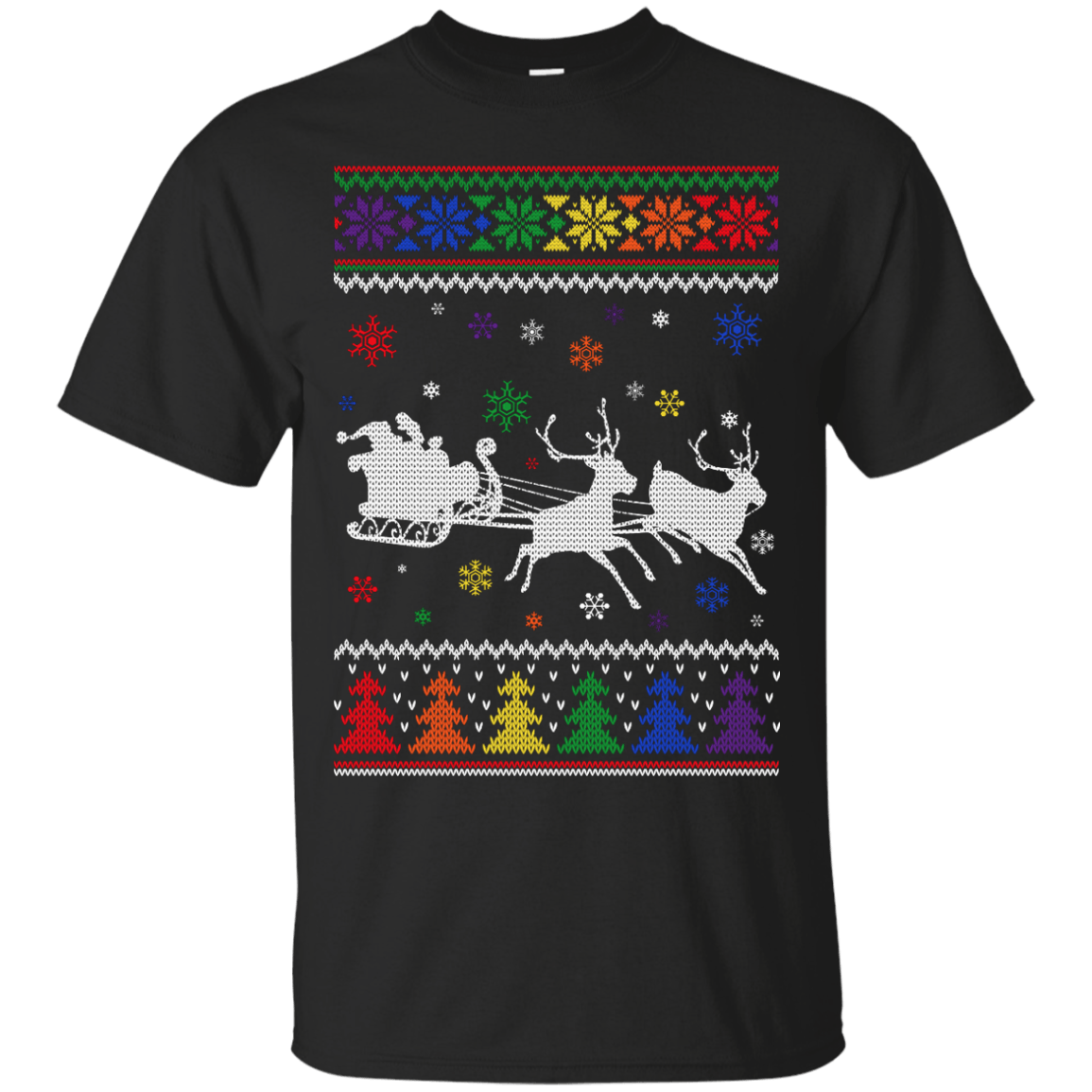 Rainbow Christmas Through The Snow Together-T-Shirt & Hoodie-Classic T-Shirt-Black