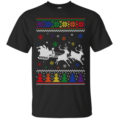 Rainbow Christmas Through The Snow Together-T-Shirt & Hoodie-Classic T-Shirt-Black