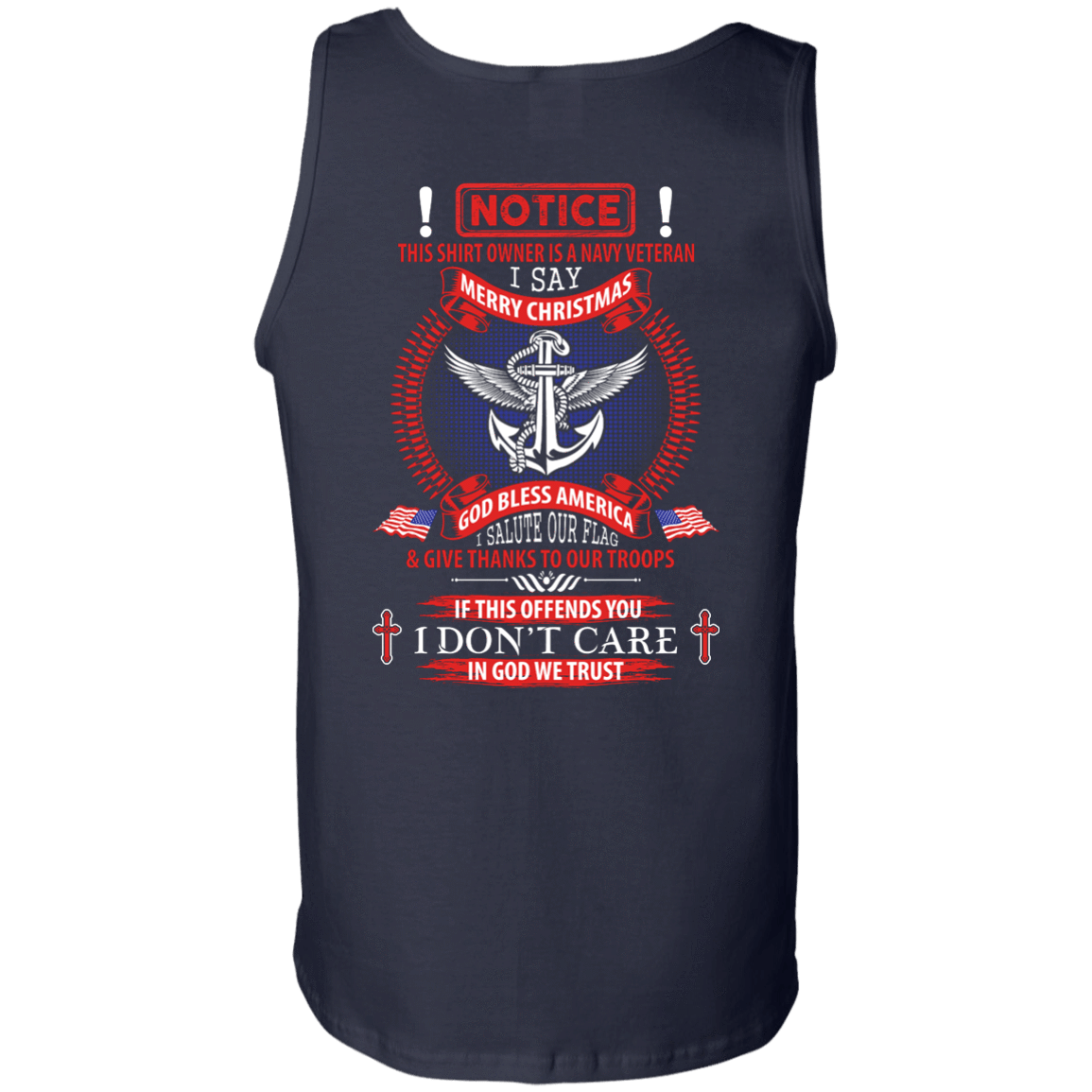 Notice This Shirt Owner Is A Navy Veteran-T-Shirt & Hoodie-Unisex Tank-Navy