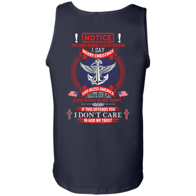 Notice This Shirt Owner Is A Navy Veteran-T-Shirt & Hoodie-Unisex Tank-Navy