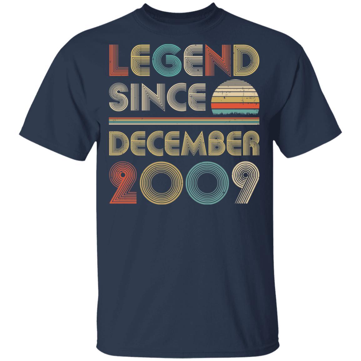 Legend Since December 2009 Vintage 12th Birthday Gifts Youth-Youth Shirt-Youth T-Shirt-Navy