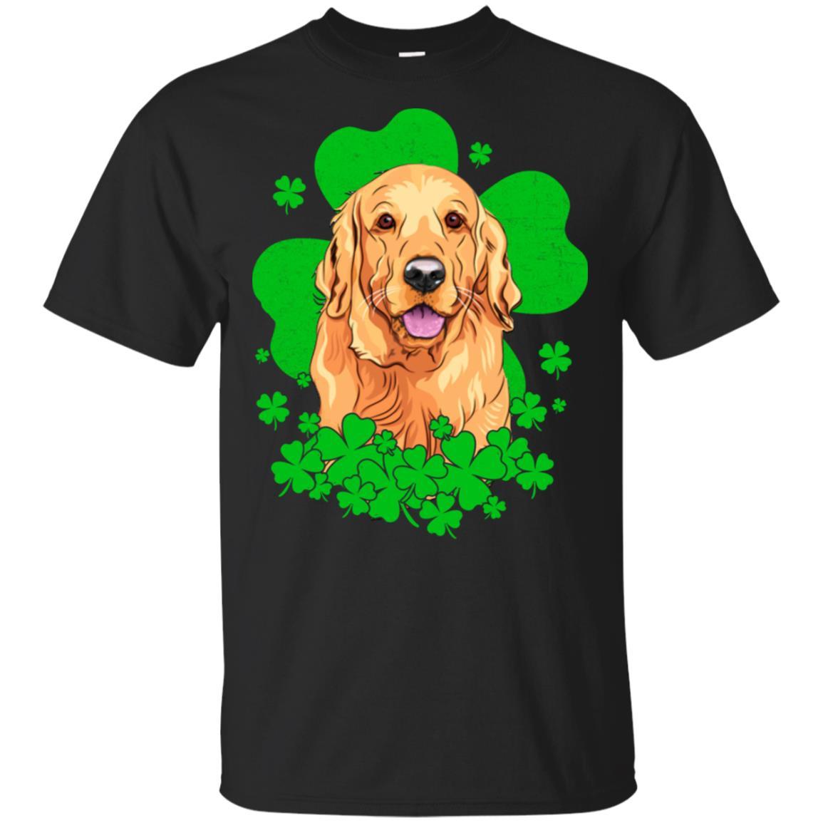 Golden Retriever St. Patrick's Day Clovers-T-Shirt & Hoodie-Classic T-Shirt-Black