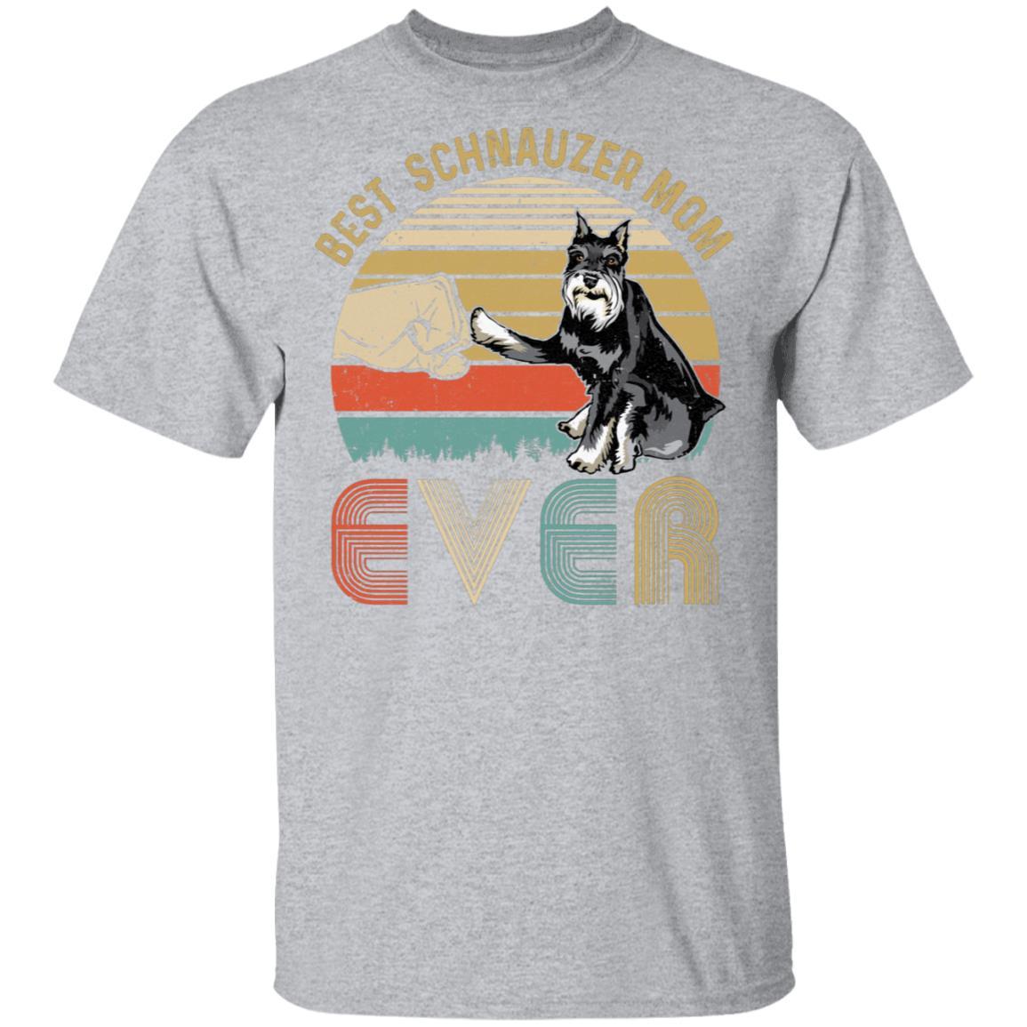 Vintage Best Schnauzer Mom Ever Bump Fit Funny Mom Gifts-T-Shirt & Hoodie-Classic T-Shirt-Sport Grey
