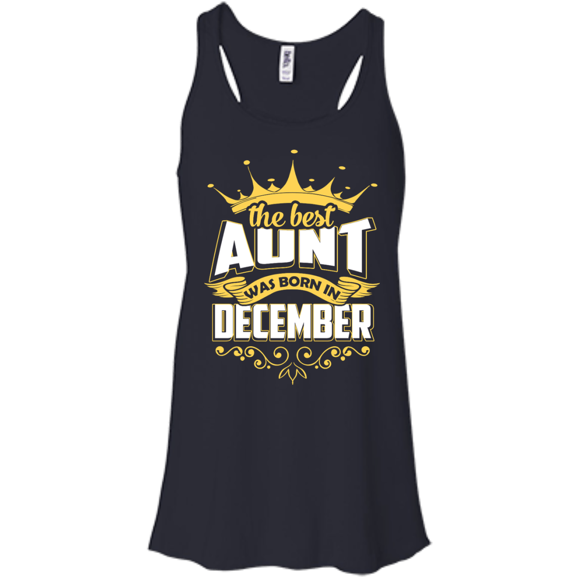 The Best Aunt Was Born In December-T-Shirt & Hoodie-Women's Flowy Racerback Tank-Midnight