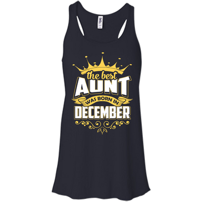 The Best Aunt Was Born In December-T-Shirt & Hoodie-Women's Flowy Racerback Tank-Midnight