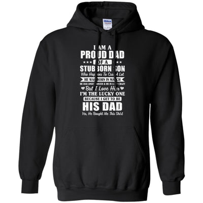 Lucky Dad Have A Stubborn Son Was Born In March-T-Shirt & Hoodie-Pullover Hoodie-Black