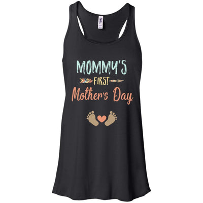 Funny Mommy's First Mother's Day Gift-T-Shirt & Tank Top-Women's Flowy Racerback Tank-Black