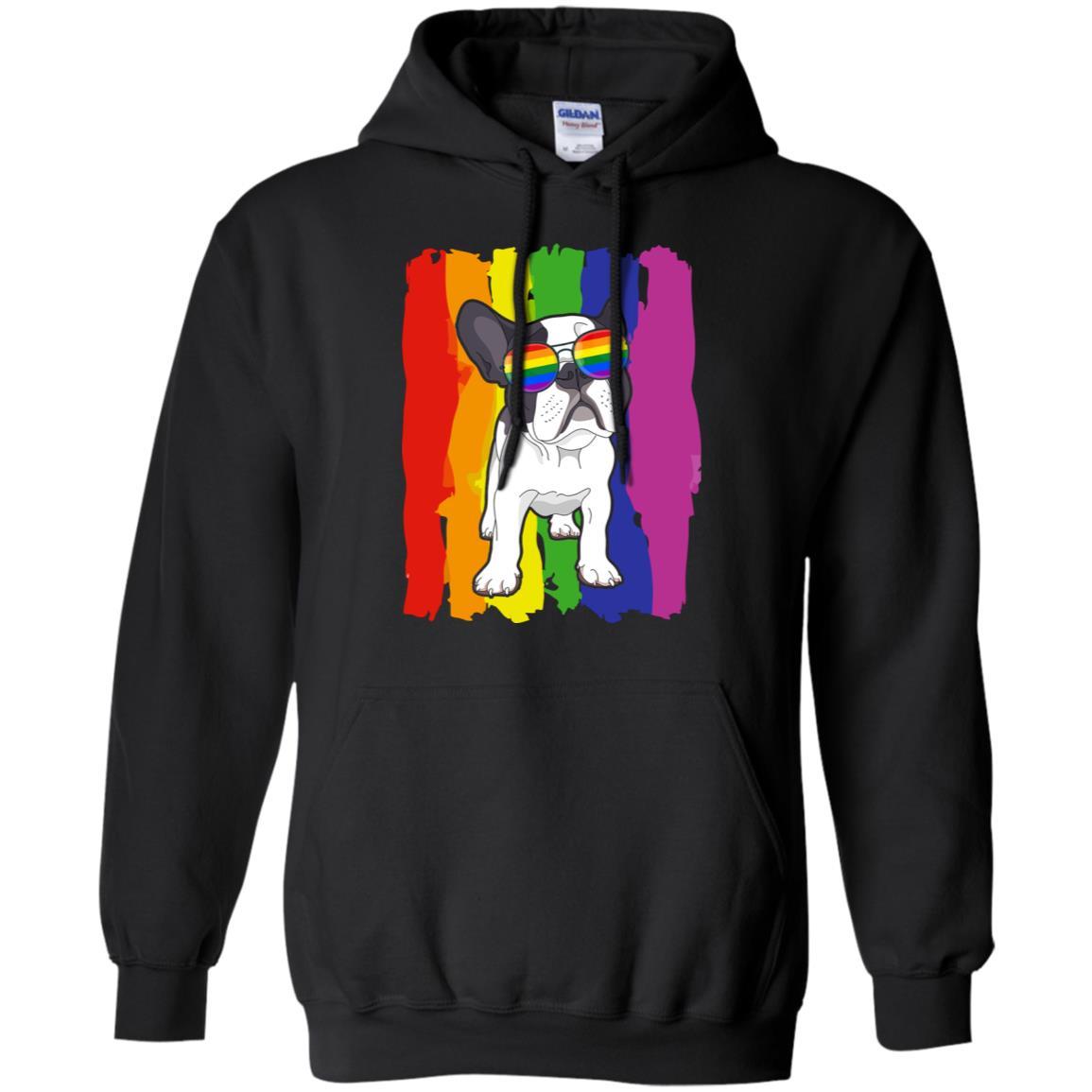 Funny Bulldog LGBT LGBT Pride Gifts-T-Shirt & Hoodie-Pullover Hoodie-Black