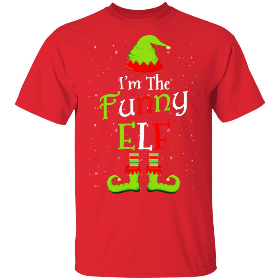 I'm The Funny Elf Family Matching Funny Christmas Group Gift-T-Shirt & Sweatshirt-Classic T-Shirt-Red