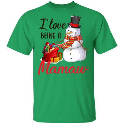 I Love Being A Mamaw Snowman Gift For Christmas Day-T-Shirt & Sweatshirt-Classic T-Shirt-Irish Green