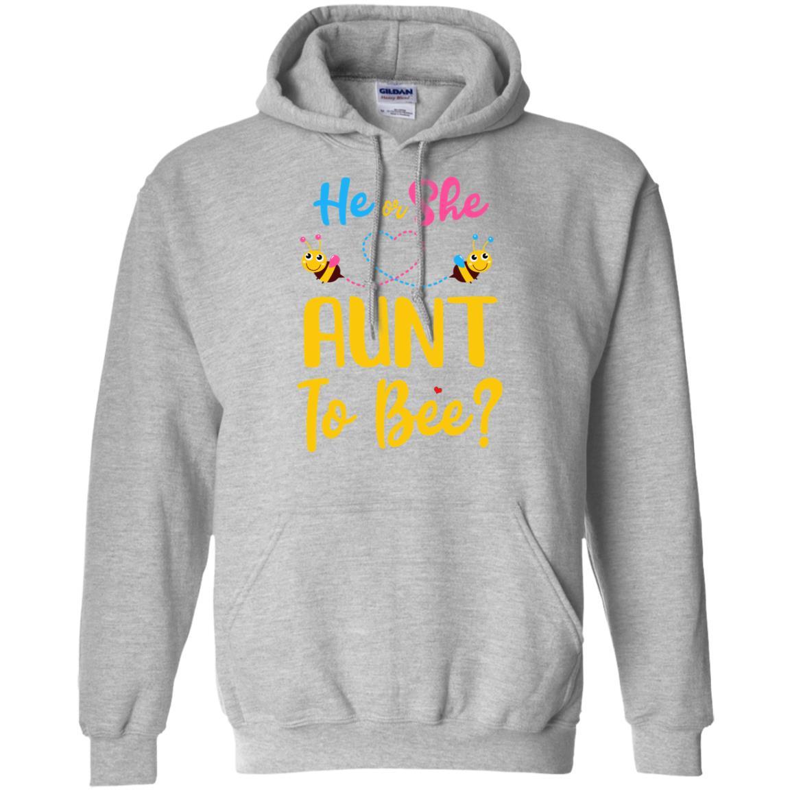 Gender Reveal Pink Or Blue What Will It Bee He Or She Aunt-T-Shirt & Hoodie-Pullover Hoodie-Sport Grey