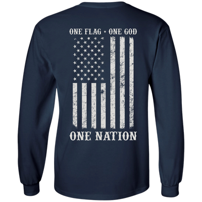 One Flag One God One Nation-T-Shirt & Hoodie-Long Sleeve T-Shirt-Navy
