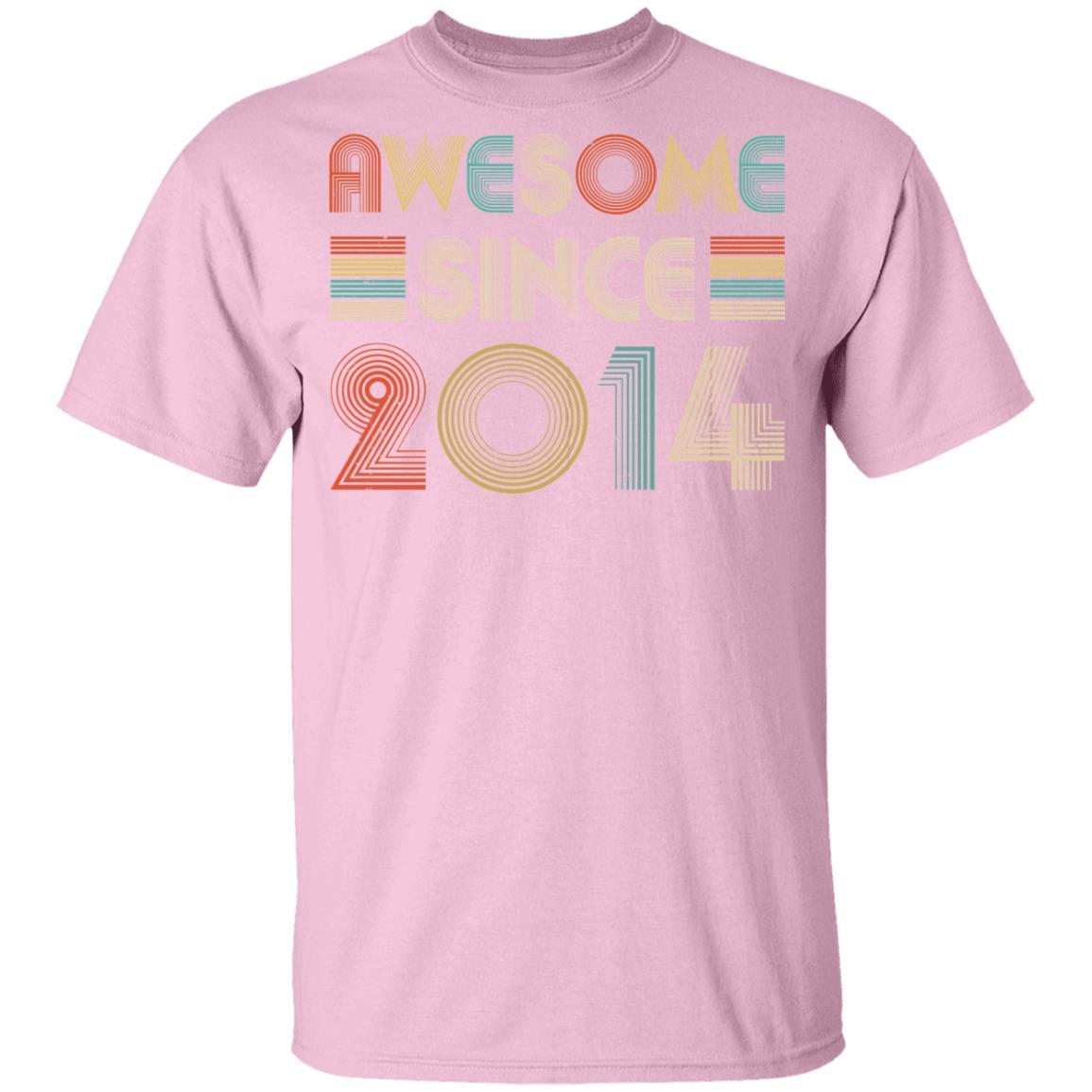 Awesome Since 2014 7th Birthday Gifts Youth-Youth Shirt-Youth T-Shirt-Light Pink
