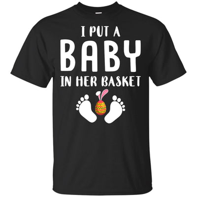 I Put A Baby In Her Basket Easter Pregnancy-T-Shirt & Hoodie-Classic T-Shirt-Black
