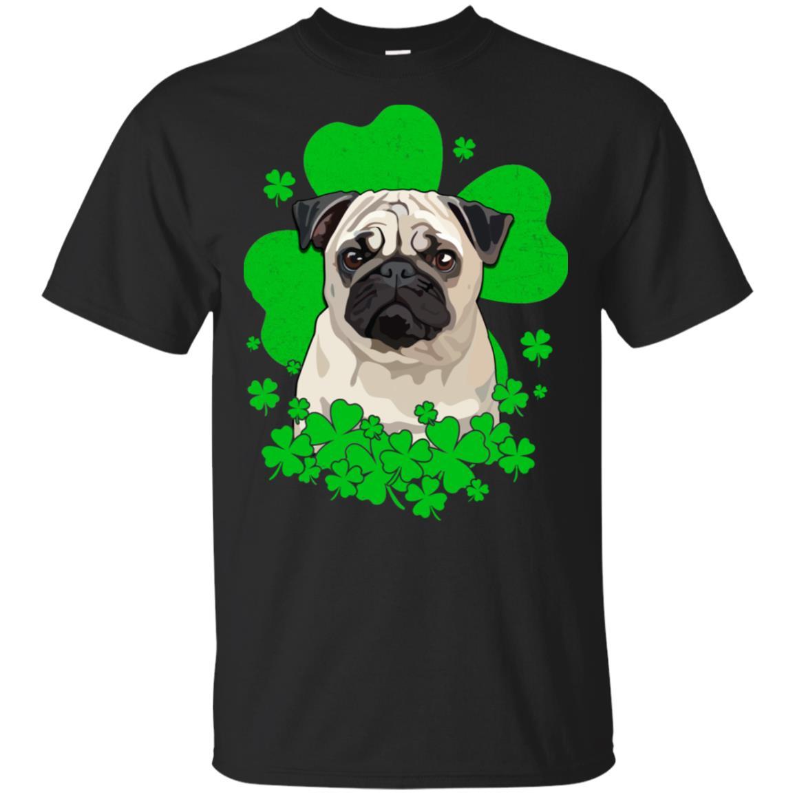 Pug St. Patrick's Day Clovers-T-Shirt & Hoodie-Classic T-Shirt-Black