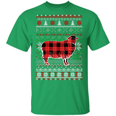 Sheep Red Plaid Ugly Christmas Sweater Funny Gifts-T-Shirt & Sweatshirt-Classic T-Shirt-Irish Green