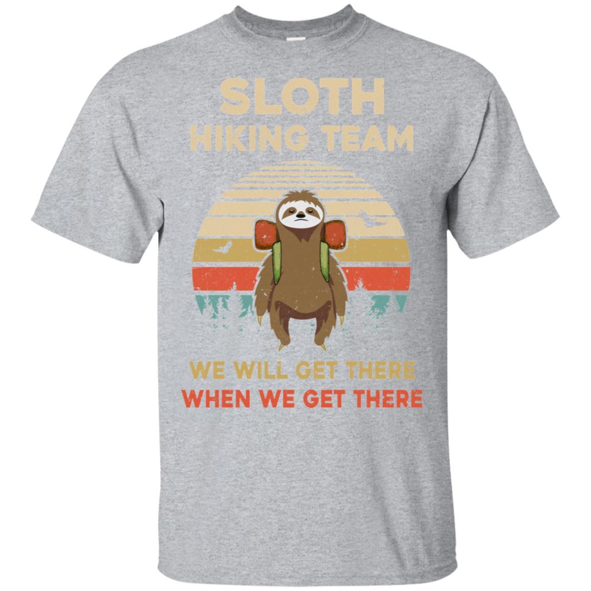 Vintage Funny Sloth Hiking Team We Will Get There-T-Shirt & Hoodie-Classic T-Shirt-Sport Grey