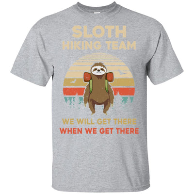 Vintage Funny Sloth Hiking Team We Will Get There-T-Shirt & Hoodie-Classic T-Shirt-Sport Grey