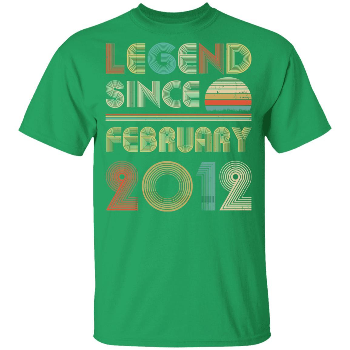 Legend Since February 2012 Vintage 9th Birthday Gifts Youth-Youth Shirt-Youth T-Shirt-Irish Green