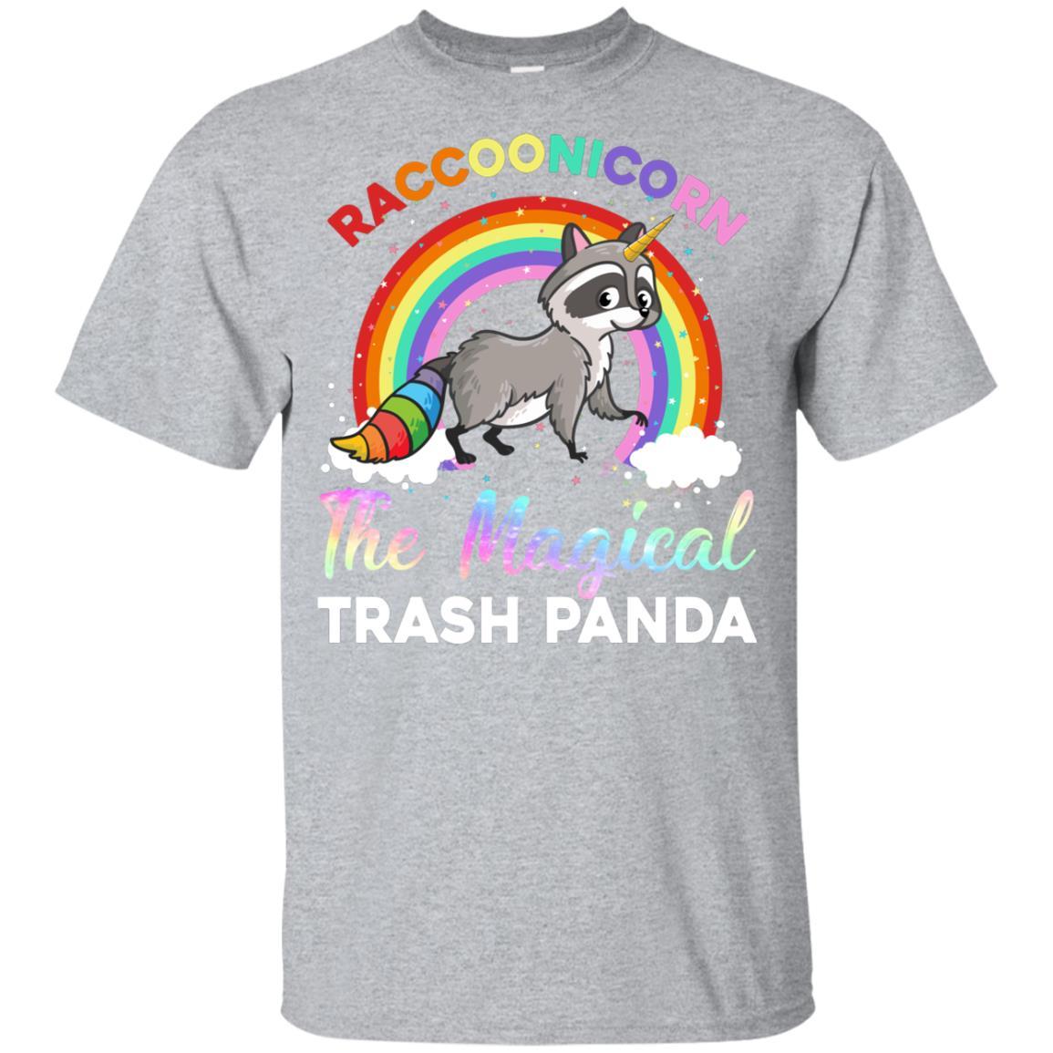 Racoonicorn Raccoon Unicorn Trash Panda For Kid Girls Youth-Youth Shirt-Youth T-Shirt-Sport Grey