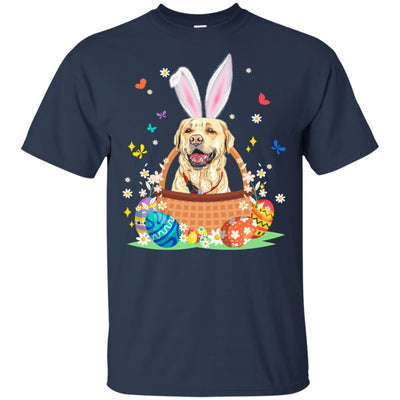 Labrador Bunny Hat Rabbit Easter Eggs-T-Shirt & Hoodie-Classic T-Shirt-Navy